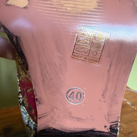 Unbranded Metallic Embroidered Retro Floral Lace Up Boho Ankle Boots Sz 40 - Picture 3 of 9